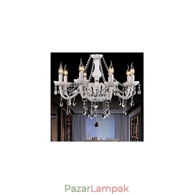 Csillár Crystal Modern 8 Lights kortárs üveg
