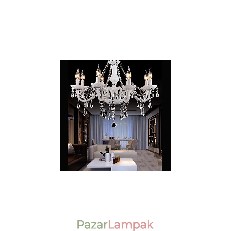 Csillár Crystal Modern 8 Lights kortárs üveg
