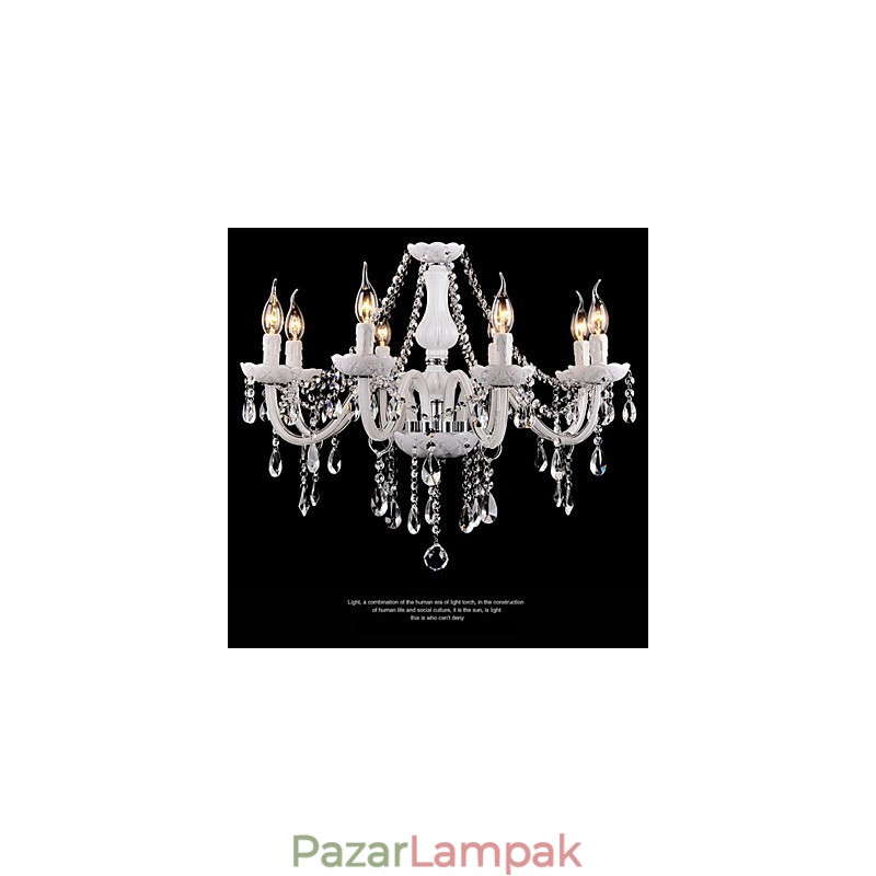 Csillár Crystal Modern 8 Lights kortárs üveg