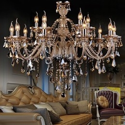 Csillár Crystal Cognac Color Luxus Modern 2 szintes Living 15 Lights