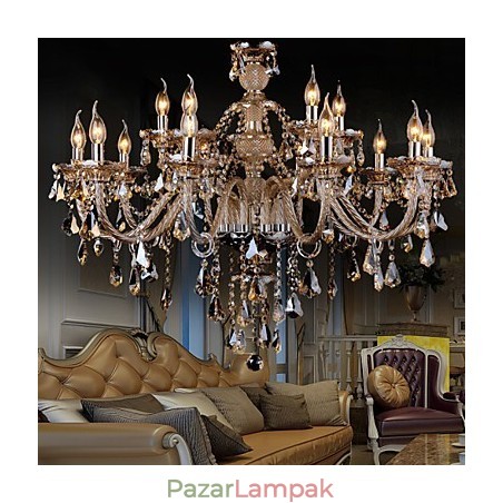 Csillár Crystal Cognac Color Luxus Modern 2 szintes Living 15 Lights Csillár Crystal Cognac Color Luxus Modern 2 szintes Living 15 Lights