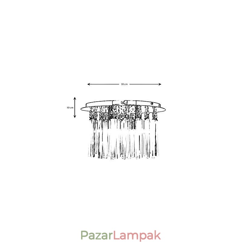 Modern, félig süllyesztett kristály tartó 4 lámpával (G9 izzótalp)