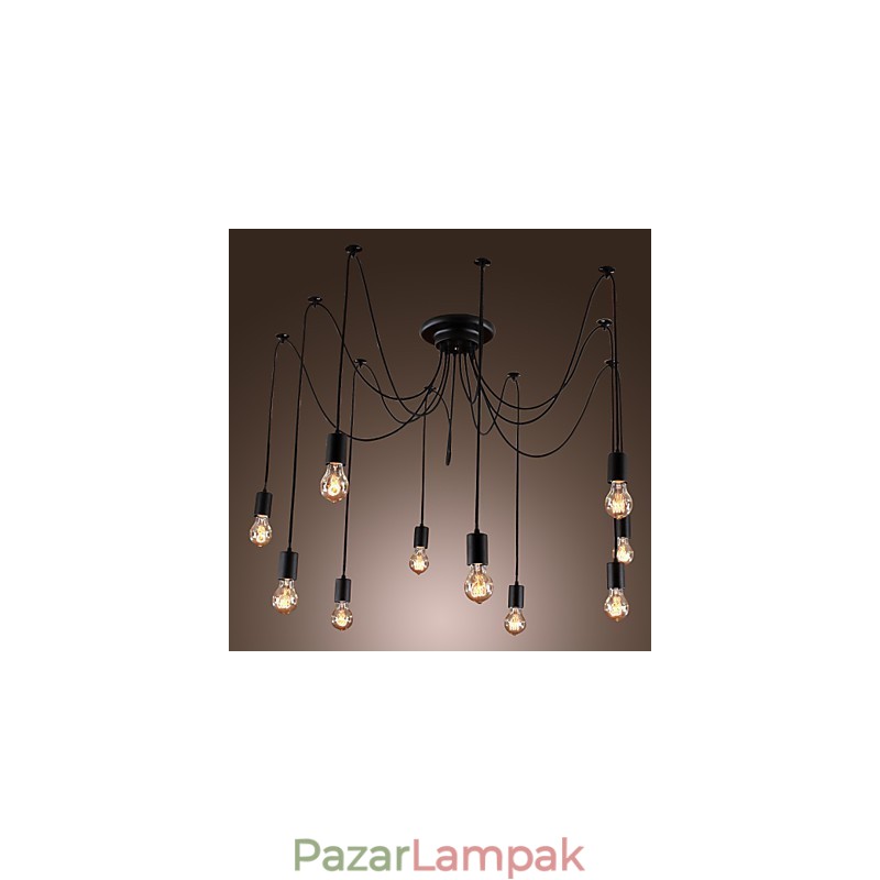 Csillár Vintage Design izzók, Living 10 Lights függőlámpa