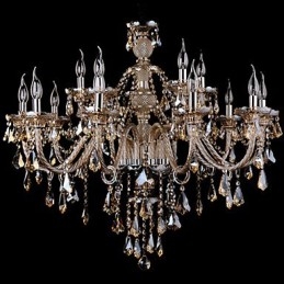 Csillár Crystal Cognac Color Luxus Modern 2 szintes Living 15 Lights