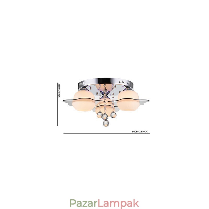 Távirányító süllyesztett szerelésű, modern, modern 3 lámpa piros kék színnel