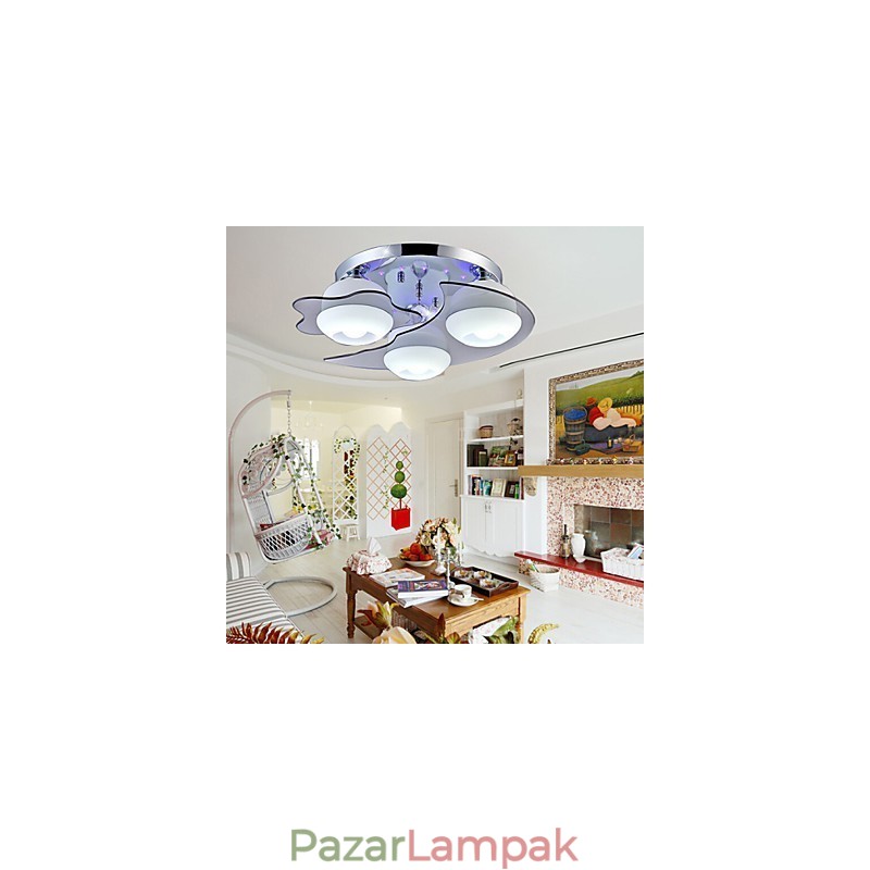 Falba szerelhető 3 lámpa Modern Fashion Contracted fehér rozsdamentes acél fém