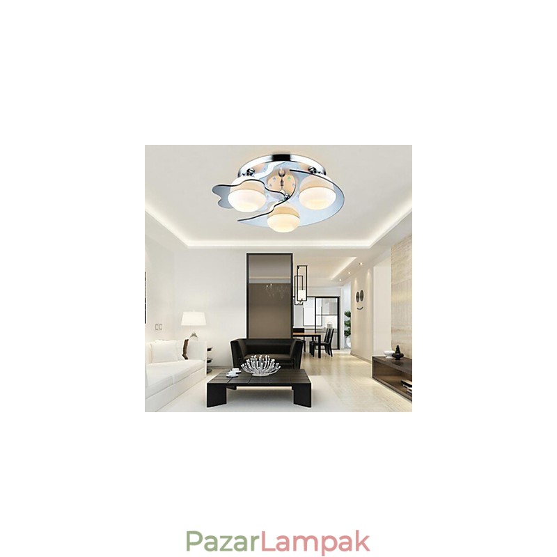 Falba szerelhető 3 lámpa Modern Fashion Contracted fehér rozsdamentes acél fém