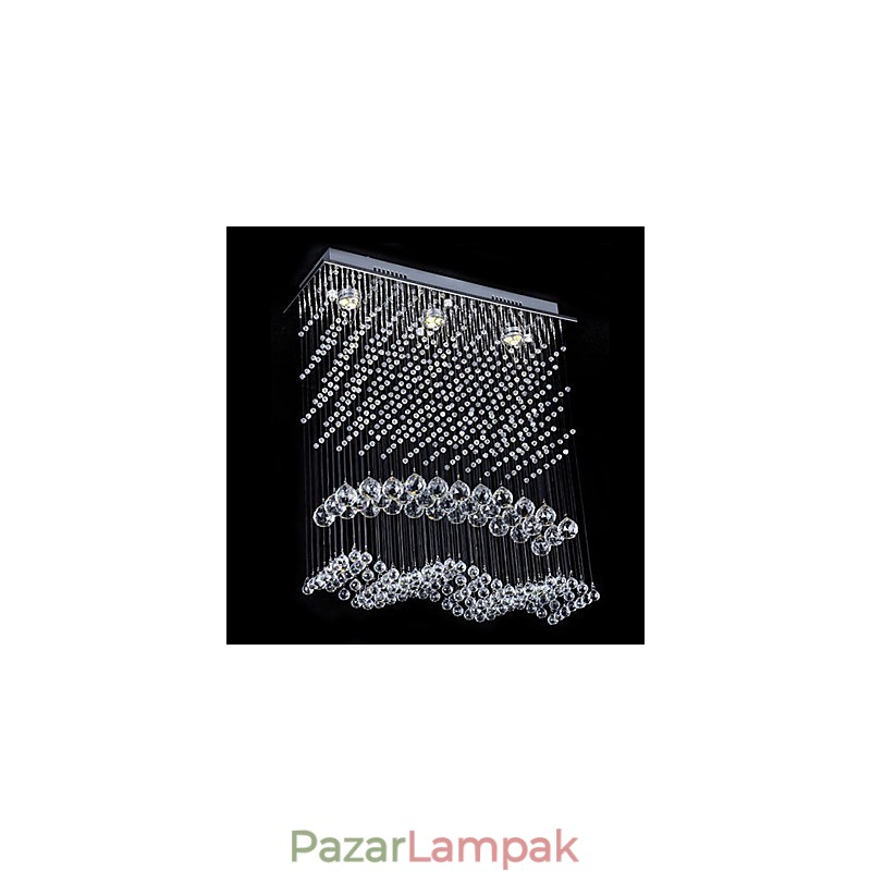 Modern kortárs kristályból galvanizált csillár süllyesztett tartó