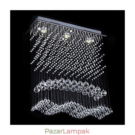 Modern kortárs kristályból galvanizált csillár süllyesztett tartó