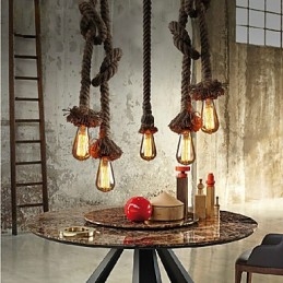 1 Light DIY Art Kender kötél Könnyű Kreatív Kender kötél Droplight