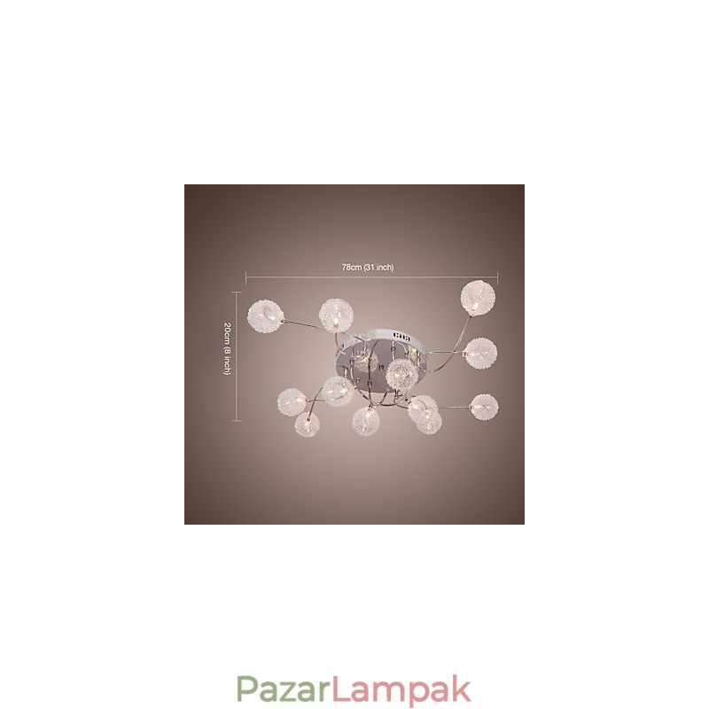 G4 12 light vasba süllyesztett lámpa alumínium ernyőkkel