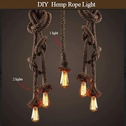 1 Light DIY Art Kender kötél Könnyű Kreatív Kender kötél Droplight