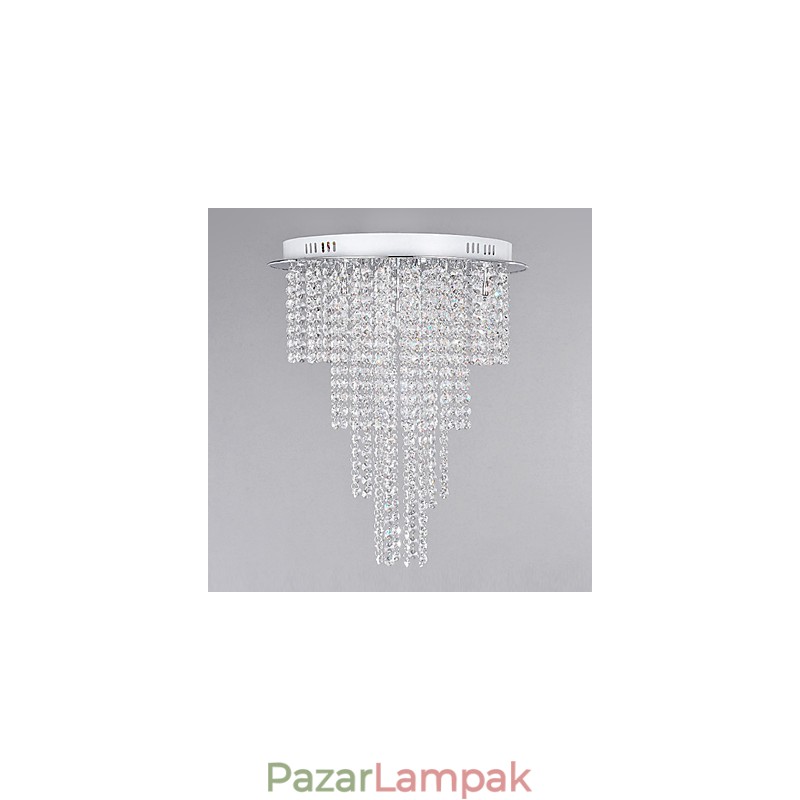 Crystal Flush Mount 8 Light modern fém galvanizálás
