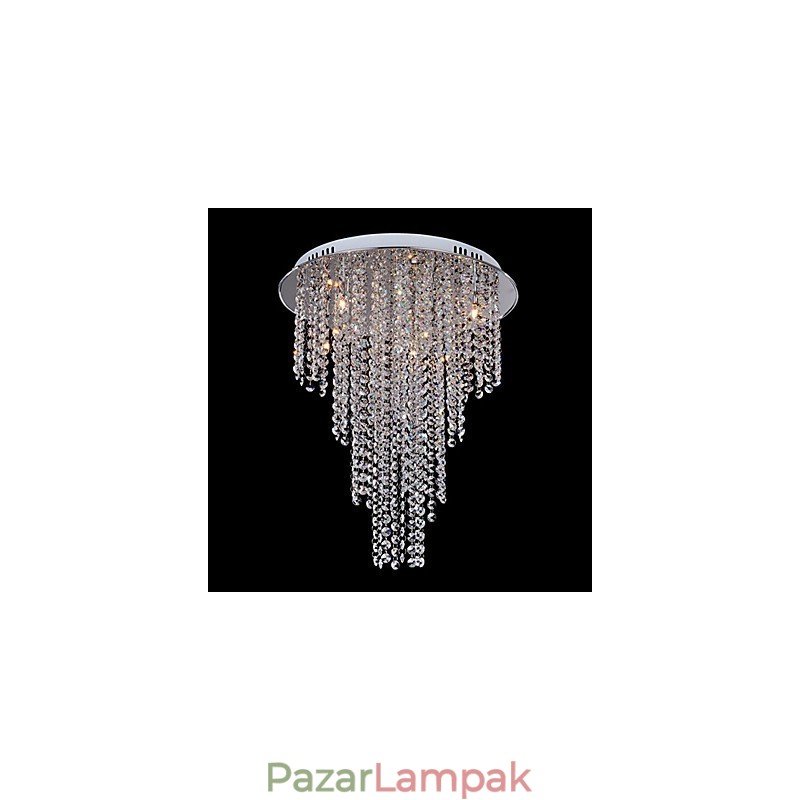 Crystal Flush Mount 8 Light modern fém galvanizálás