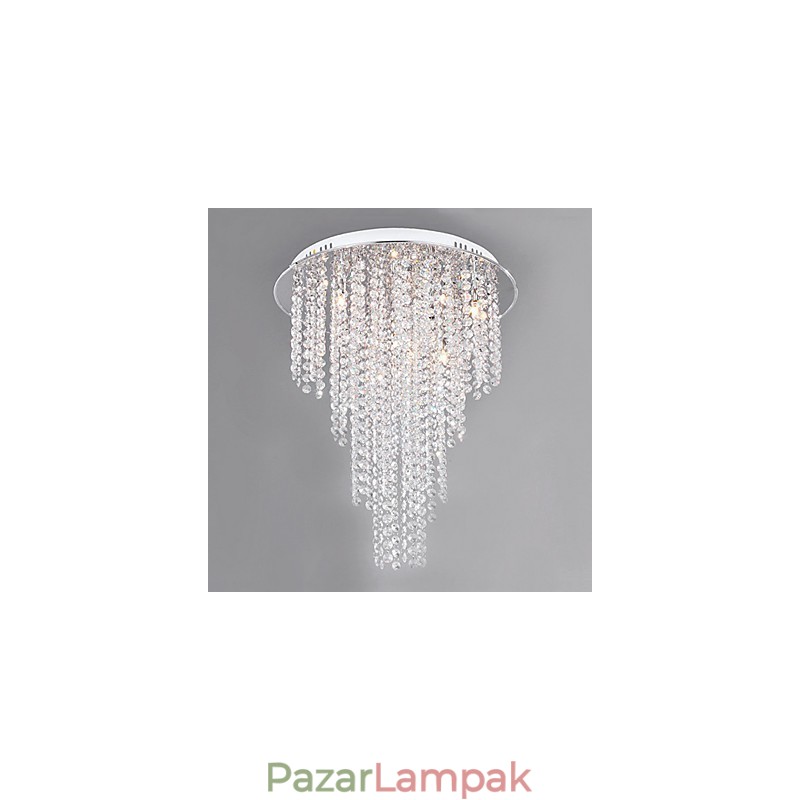 Crystal Flush Mount 8 Light modern fém galvanizálás