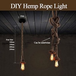 1 Light DIY Art Kender kötél Könnyű Kreatív Kender kötél Droplight