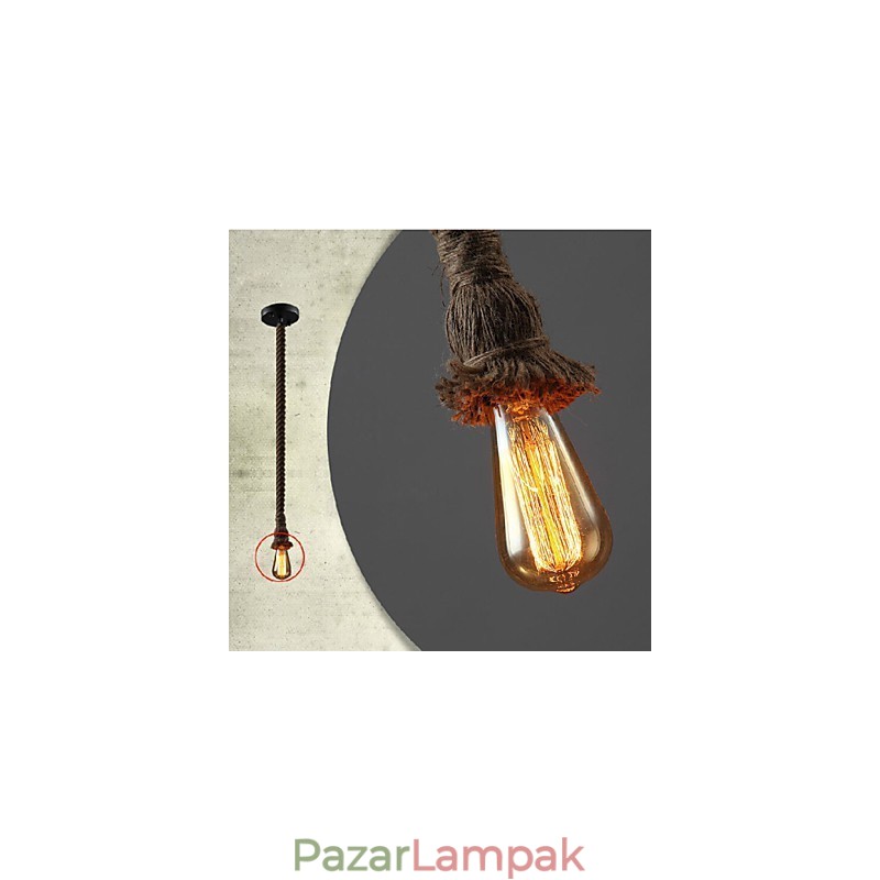 1 Light DIY Art Kender kötél Könnyű Kreatív Kender kötél Droplight