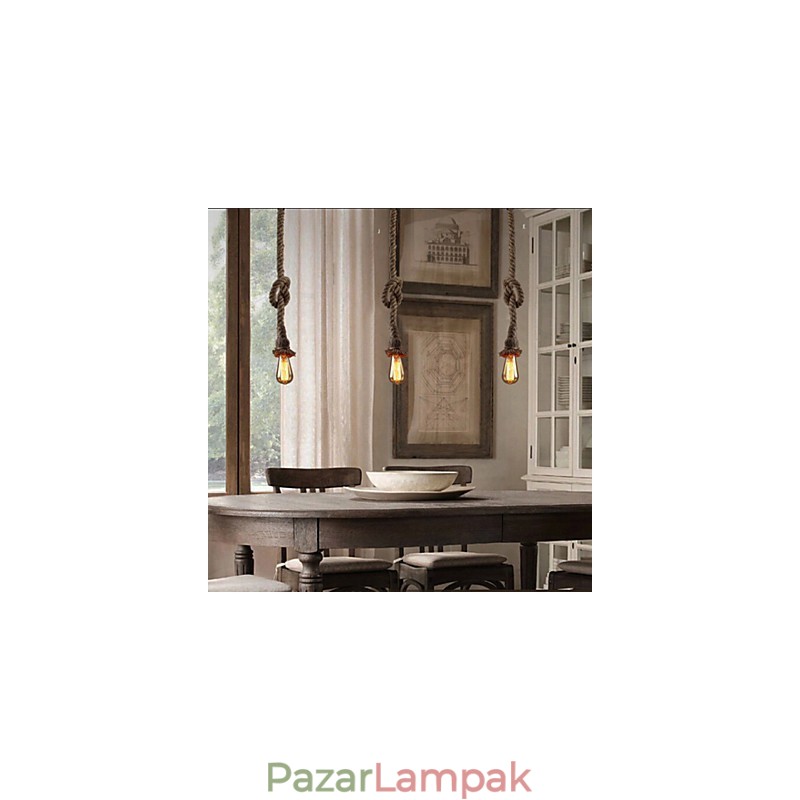 1 Light DIY Art Kender kötél Könnyű Kreatív Kender kötél Droplight