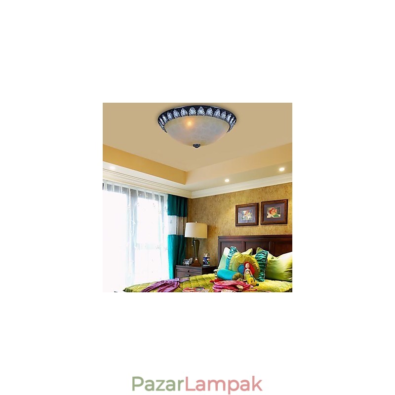 Süllyesztett szerelésű világos mintás üveggyanta ezüst faragás európai klasszikus