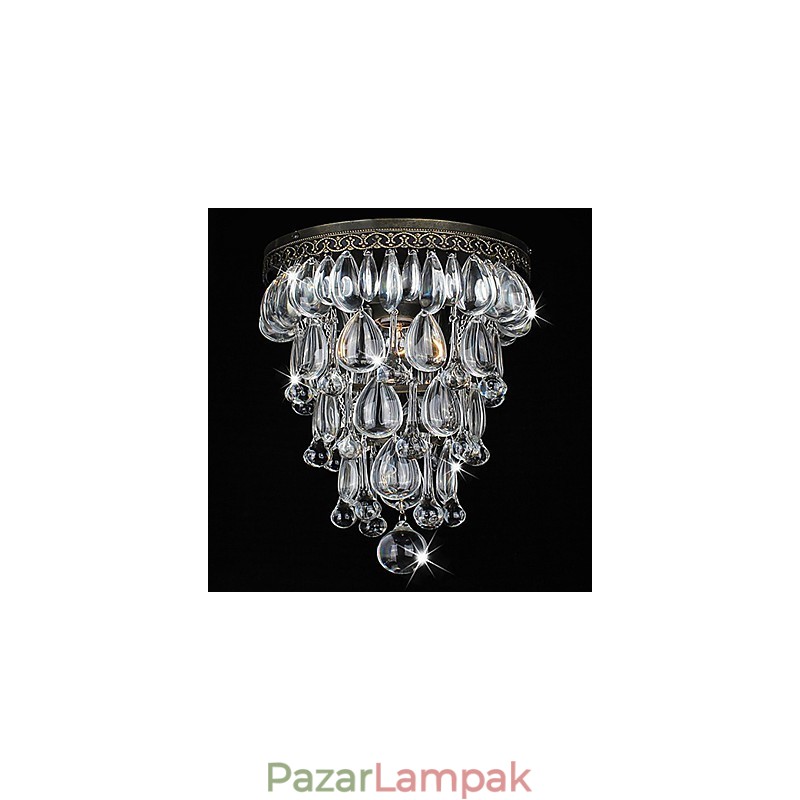 Crystal Slysh Mount 1 Light Vintage vas Galvanizálás
