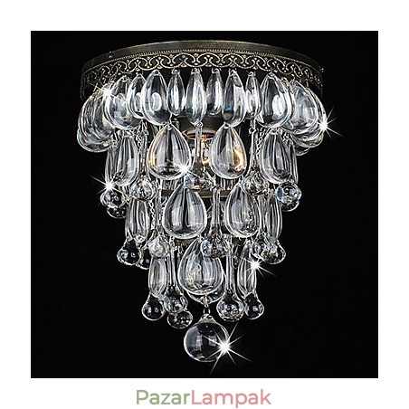 Crystal Slysh Mount 1 Light Vintage vas Galvanizálás Crystal Slysh Mount 1 Light Vintage vas Galvanizálás