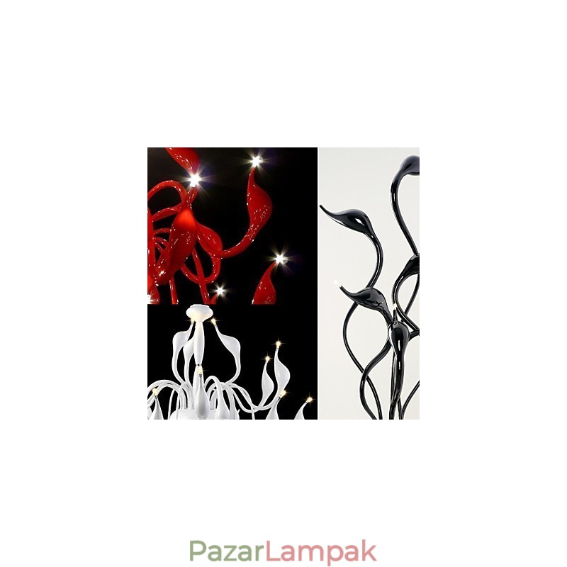 Modern, kortárs festésű fém csillár függőlámpa