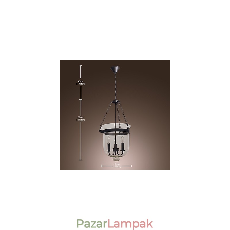 Hagyományos klasszikus vintage mini stílusú galvanizált csillár