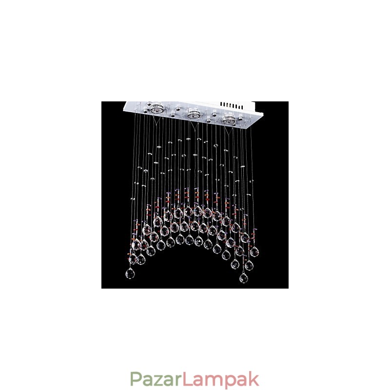 5 lámpa Tiszta fény Rozsdamentes acél K9 kristálycsillár