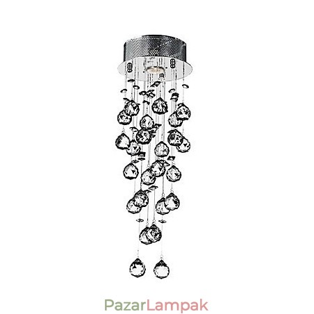 Crystal Flush Mount 1 Light Modern vas Galvanizálás