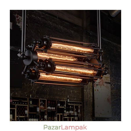 Rusztikus Lodge Retro mini stílusú galvanizált fém csillár Rusztikus Lodge Retro mini stílusú galvanizált fém csillár