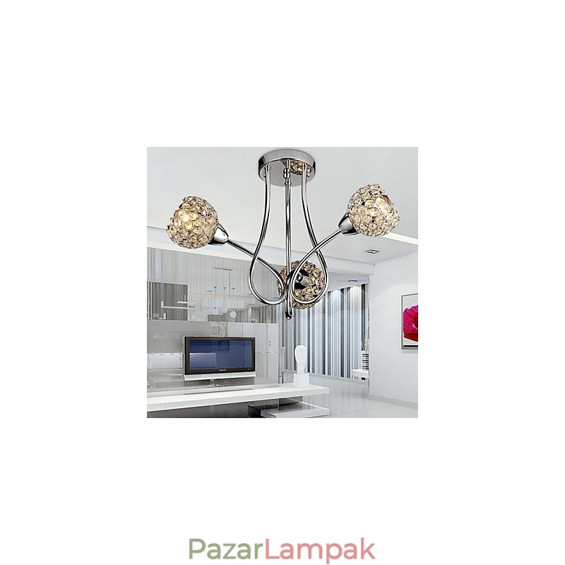 Modern, kortárs, hagyományos klasszikus, kristályos, galvanizált fém függőlámpa süllyesztett tartó