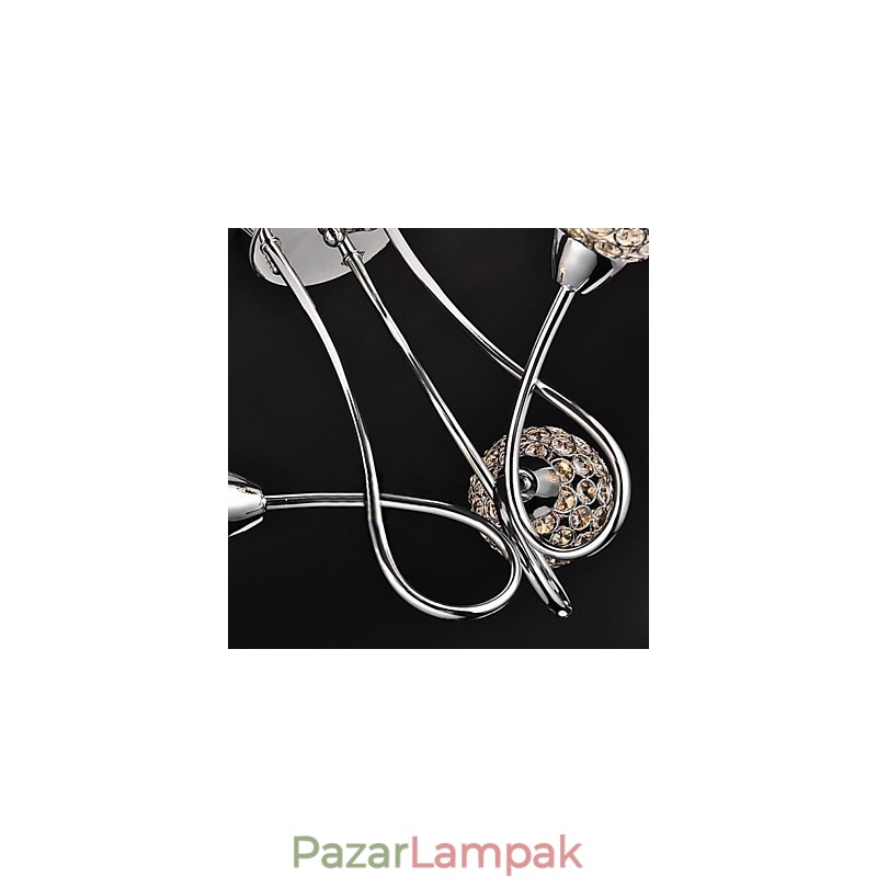 Modern, kortárs, hagyományos klasszikus, kristályos, galvanizált fém függőlámpa süllyesztett tartó
