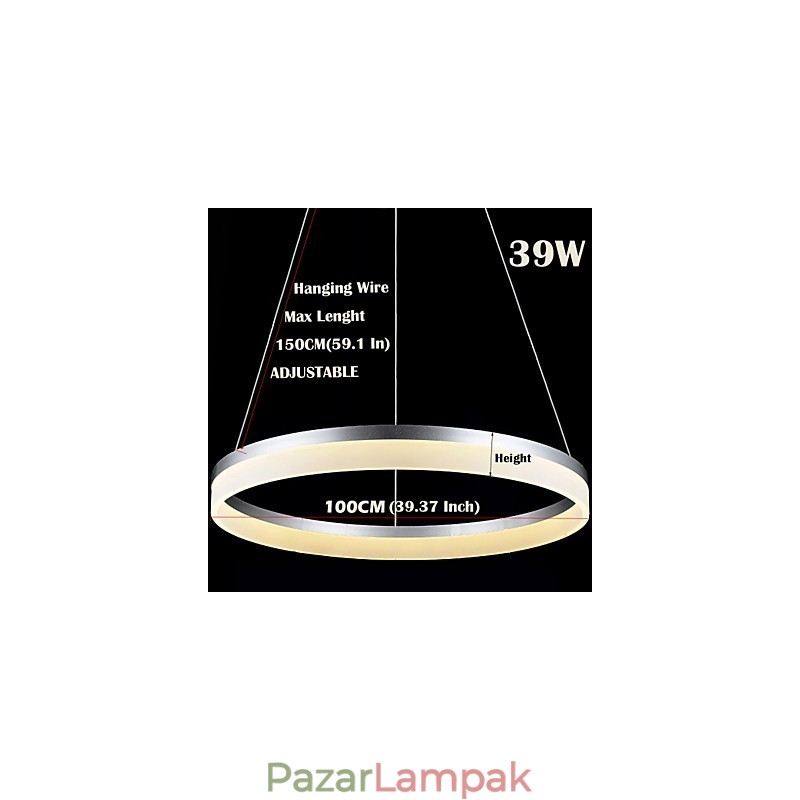 Kerek függőlámpa Modern akril lámpák Világítás Luxus egygyűrűs mennyezeti lámpatestek