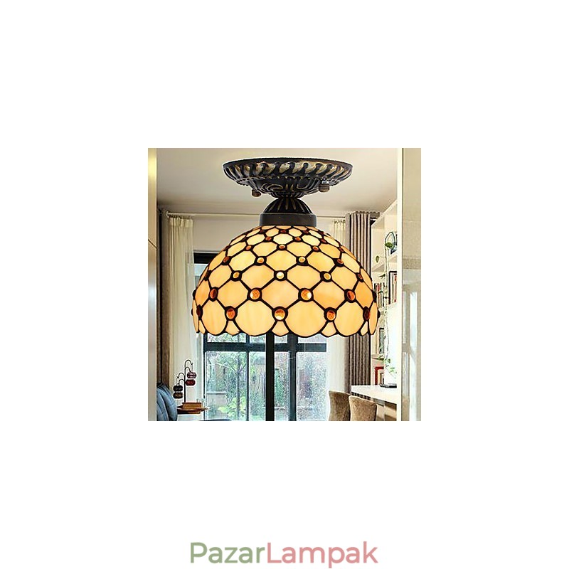 European Rural Creative Arts ólomüveg elnyelő dóm lámpafény