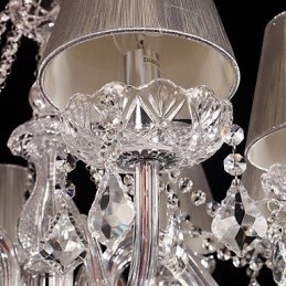 Csillár Crystal Luxury Modern Living 8 lámpa szövet árnyékolóval