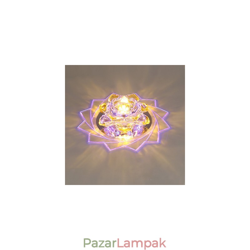 20*8,5 cm-es mini kristály mennyezeti lámpa spotlámpa 3 W kreatív lámpacső fényű színes színű négyzet alakú kupola lámpa