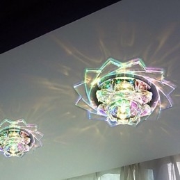 20*8,5 cm-es mini kristály mennyezeti lámpa spotlámpa 3 W kreatív lámpacső fényű színes színű négyzet alakú kupola lámpa