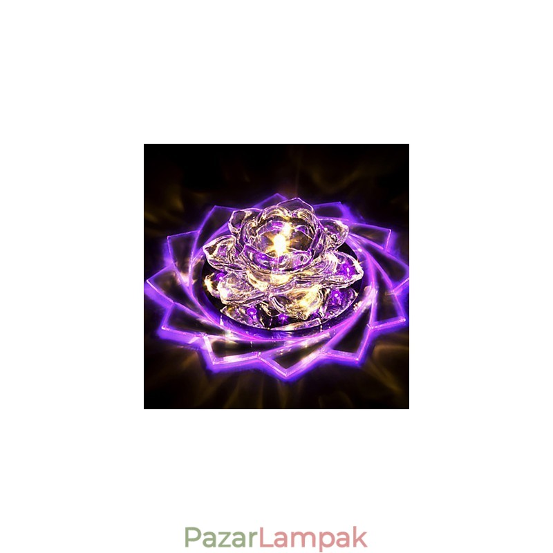 20*8,5 cm-es mini kristály mennyezeti lámpa spotlámpa 3 W kreatív lámpacső fényű színes színű négyzet alakú kupola lámpa