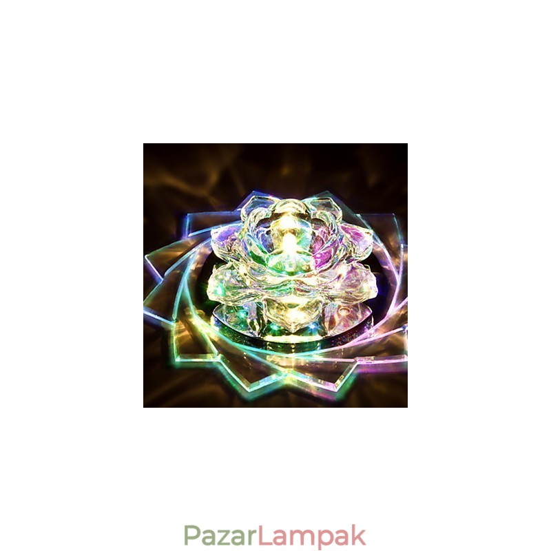 20*8,5 cm-es mini kristály mennyezeti lámpa spotlámpa 3 W kreatív lámpacső fényű színes színű négyzet alakú kupola lámpa