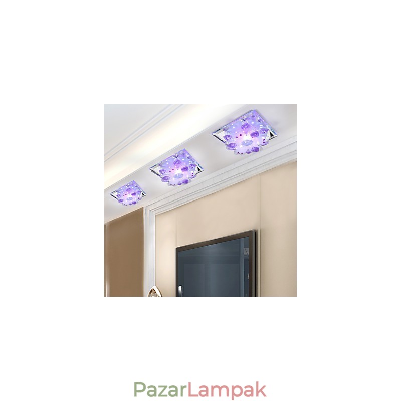Négyzet alakú himlőlámpa fény Kristályfény Creatives Dome Light Tube Lámpa Light