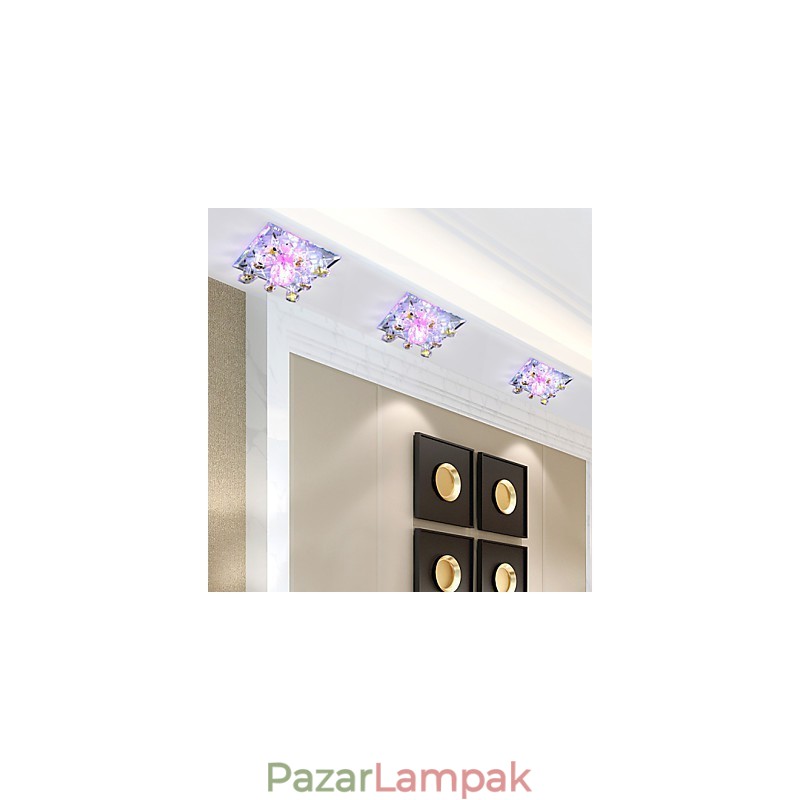 Négyzet alakú himlőlámpa fény Kristályfény Creatives Dome Light Tube Lámpa Light