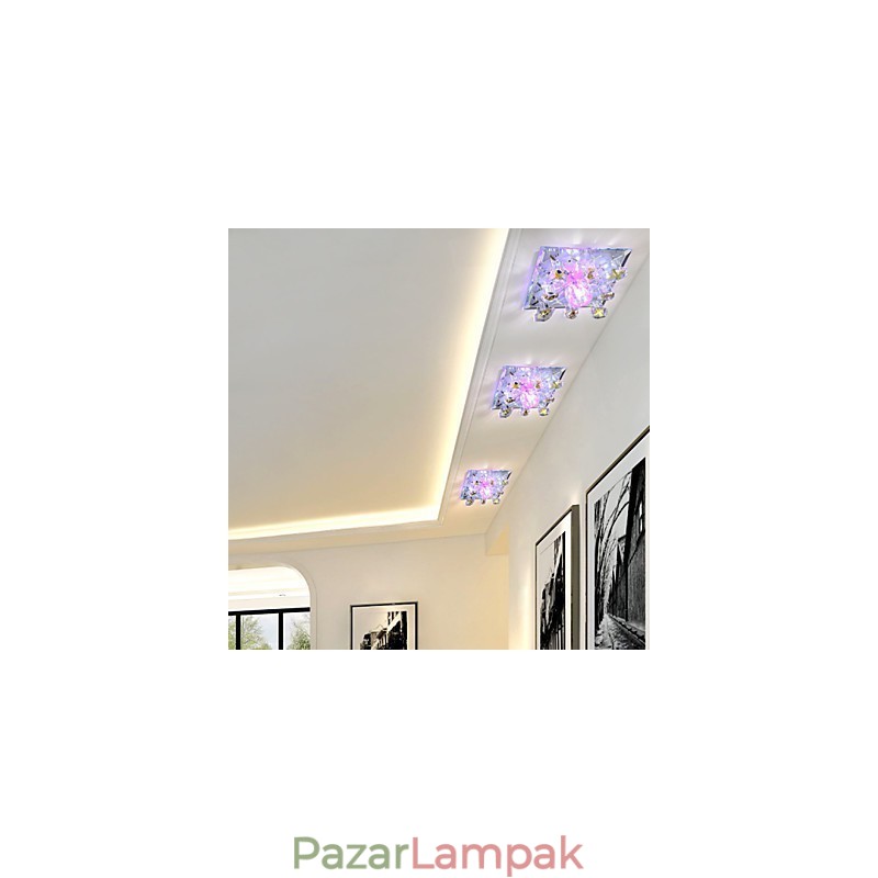 Négyzet alakú himlőlámpa fény Kristályfény Creatives Dome Light Tube Lámpa Light