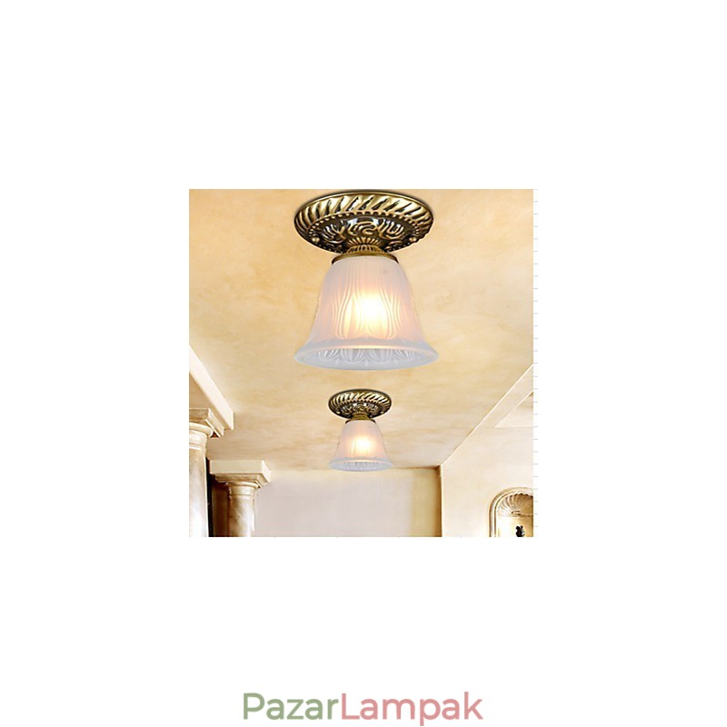 Bronz süllyeszthető, világos mintás üvegárnyékoló európai retro klasszikus