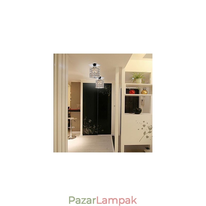 Modern, modern kristályból galvanizált fém süllyesztett tartó