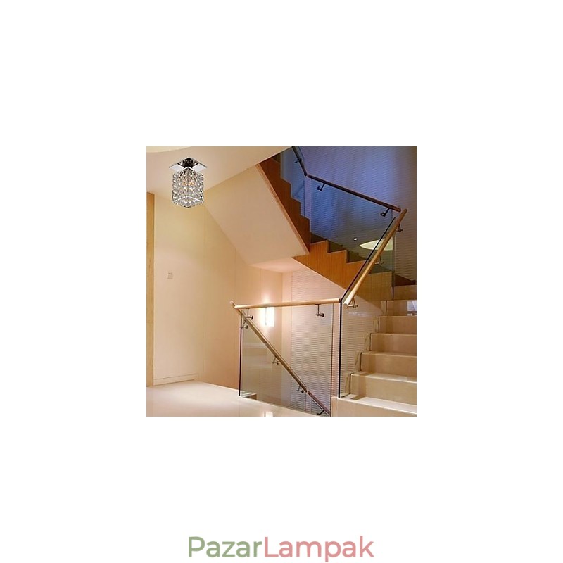 Modern, modern kristályból galvanizált fém süllyesztett tartó