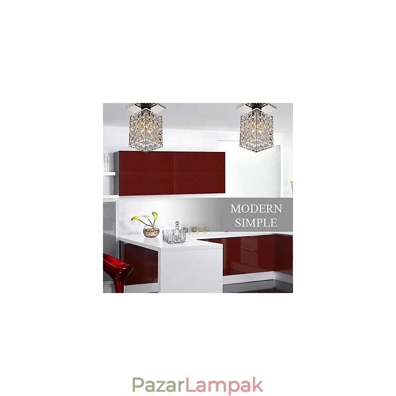 Modern, modern kristályból galvanizált fém süllyesztett tartó