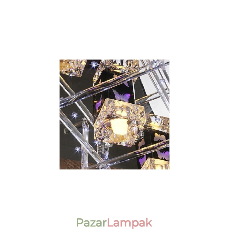 Modern, kortárs kristályüveg süllyesztett tartó
