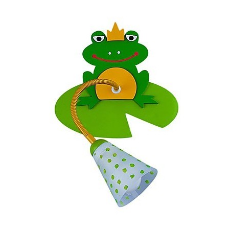 Kortárs fából készült gyermek fali lámpa 1 fénnyel, béka kivitelben Kortárs fából készült gyermek fali lámpa 1 fénnyel, béka kivitelben
