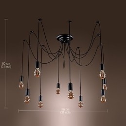 Csillár Vintage Design izzók, Living 10 Lights függőlámpa