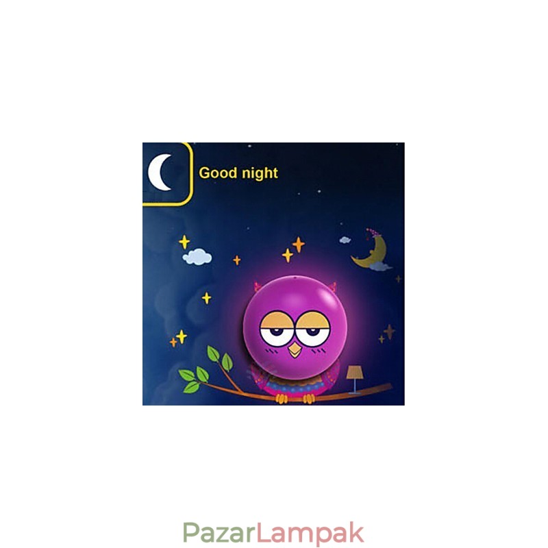 Könnyű működtetésű OWL falikarok Izzó, kortárs kreatív 3D tapéta fali lámpa